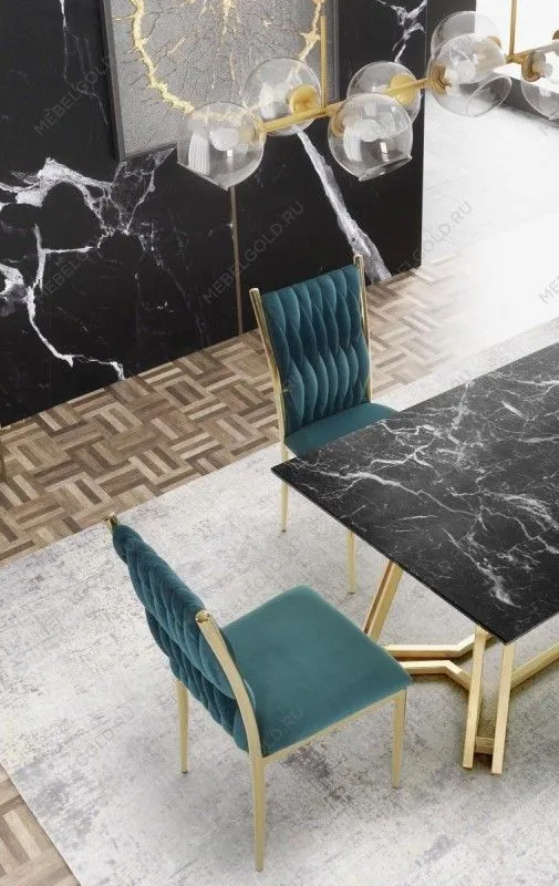 Стол обеденный Halmar KONAMI (черный мрамор/золотой) | изображение 8
