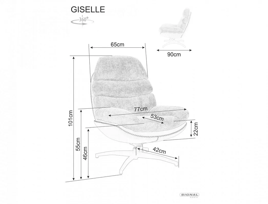 Кресло SIGNAL GISELLE (черный/черный/черный мат) | изображение 4