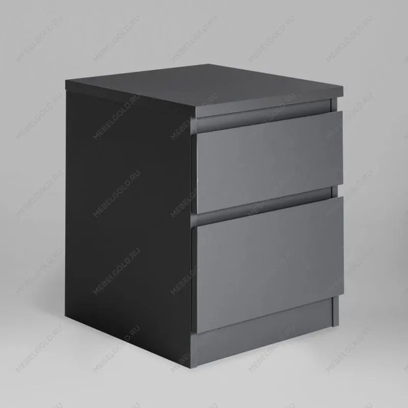 Тумба прикроватная Кастор, 2 ящика, 40х37х49 см, серая