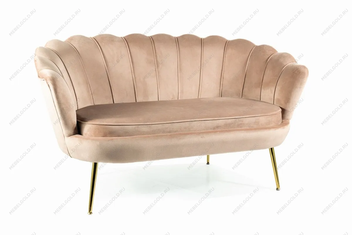 Диван SIGNAL CAMELLIA 2 Velvet Bluvel 28 (бежевый/золотой)