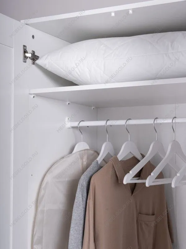 Шкаф Сириус, 3 двери и 1 ящик с зеркалом, 117х59х220 см, белый | изображение 2