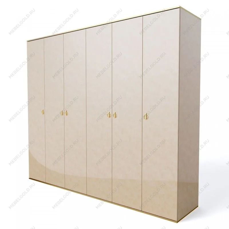 Шкаф 6-ти дверный Римини (Латте/Золото) РМШ2/6