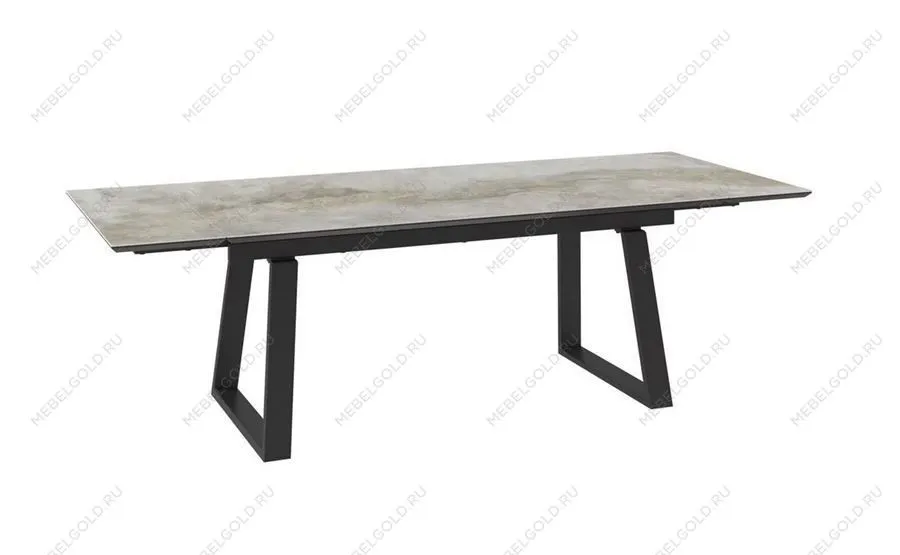 Стол с керамическим покрытием Chelsy-180 (180+45+45)х98 / Stone gold premium cer/Черный) | изображение 1