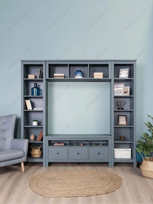 Полка навесная Сага, 3 секции, темно-бирюзовая | изображение 2