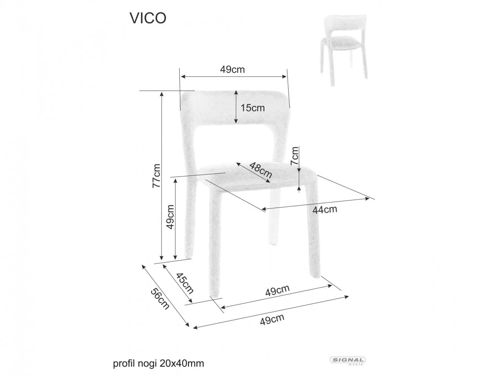 Стул кухонный Signal VICO Wind 84 (серый) | изображение 5