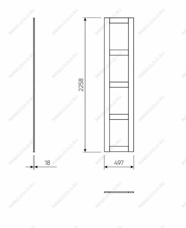 Дверь для шкафа МАКС, 50 см, 4 заполнения, серая | изображение 1