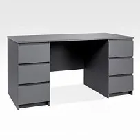 Стол письменный Кастор, 6 ящиков, 151х65х75 см, серый