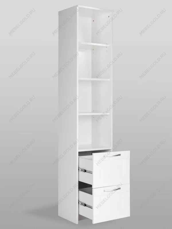 Стеллаж Сириус, 2 ящика, 39х35х190 см, белый | изображение 12