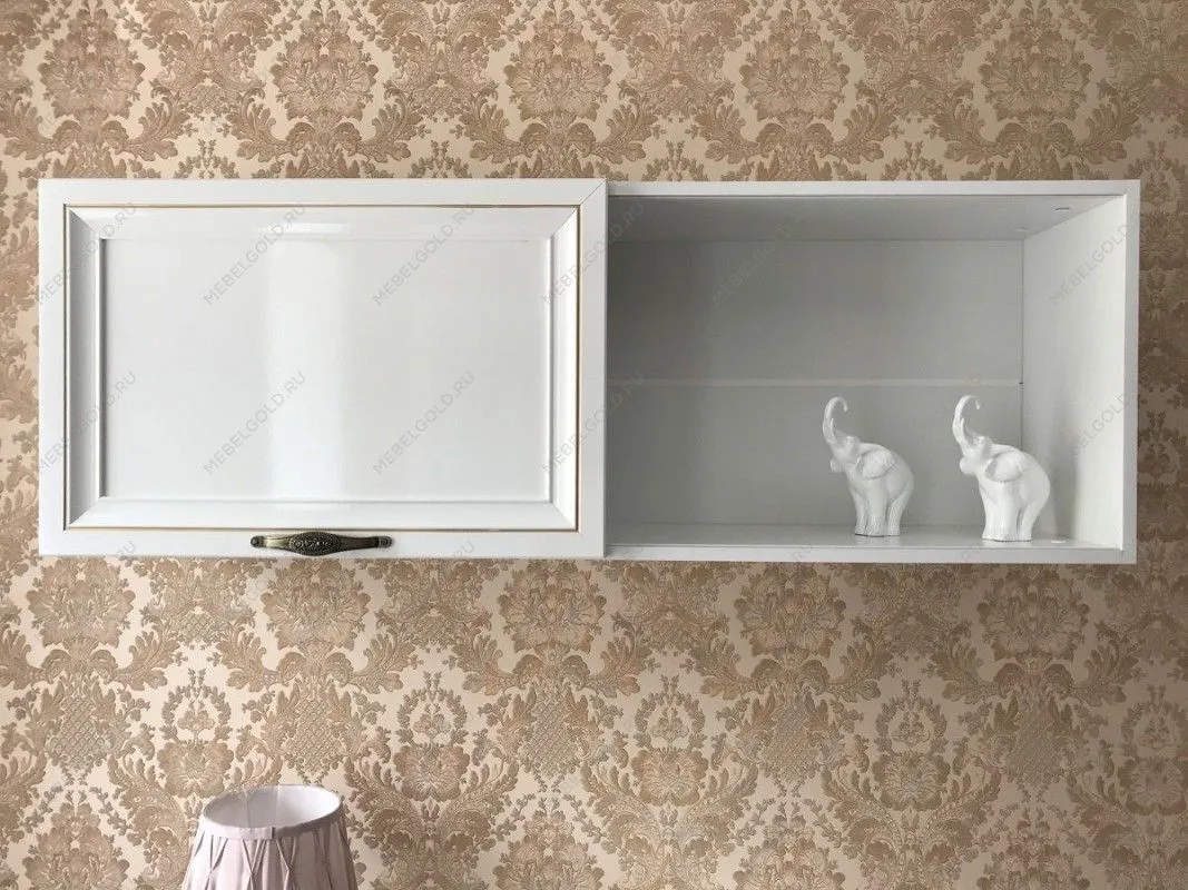 Полка навесная книжная Натали белый глянец | изображение 3