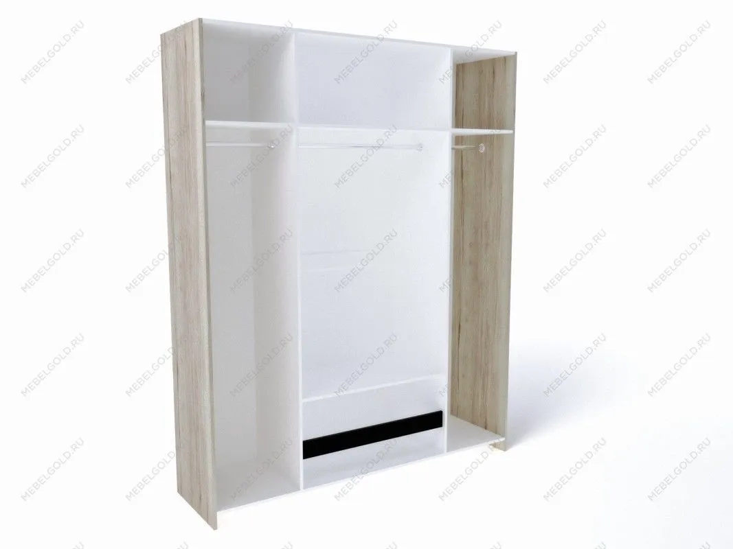 Шкаф 4-х дверный с декоративным обкладом, Мале (1892*544*2316) Дуб галифакс белый | изображение 1