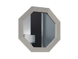 Зеркало Стелла светло серый камень