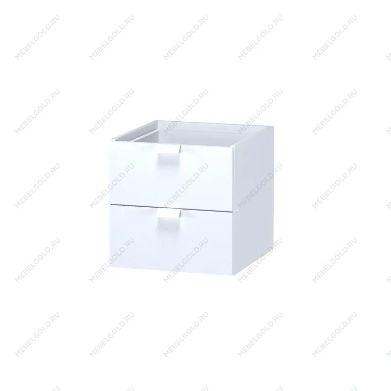 Модуль с двумя ящиками , для стеллажа ФОРА, ручка металл, 33х33х37, белый