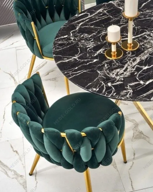 Стол обеденный Halmar RAYMOND 2 (черный мрамор/золотой) | изображение 3