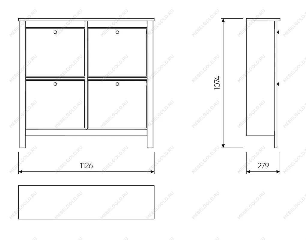 САГА тумба для обуви 113х108 серая | изображение 1