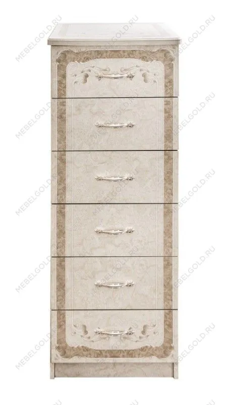 Комод Патрисия 6 ящиков крем корень глянец | изображение 1