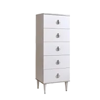 Комод узкий Римини (Белый/Серебро) РМКМ-2