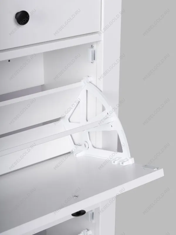 Обувница Сага с 2 откидными ящиками 92х122 белая | изображение 10