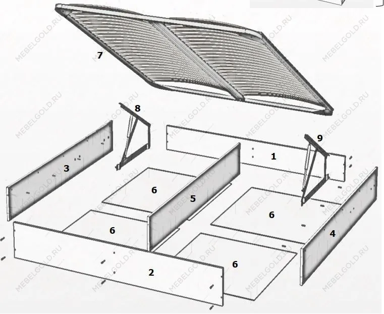 Ящик с подъемным механизмом Фелисия 160x200 см бежевый