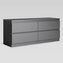 Тумба для ТВ Кастор, 4 ящика, 130х40х54 см, серая