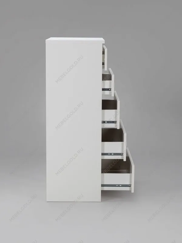 Комод Кастор, 5 ящиков, 65х40х112 см, белый | изображение 12