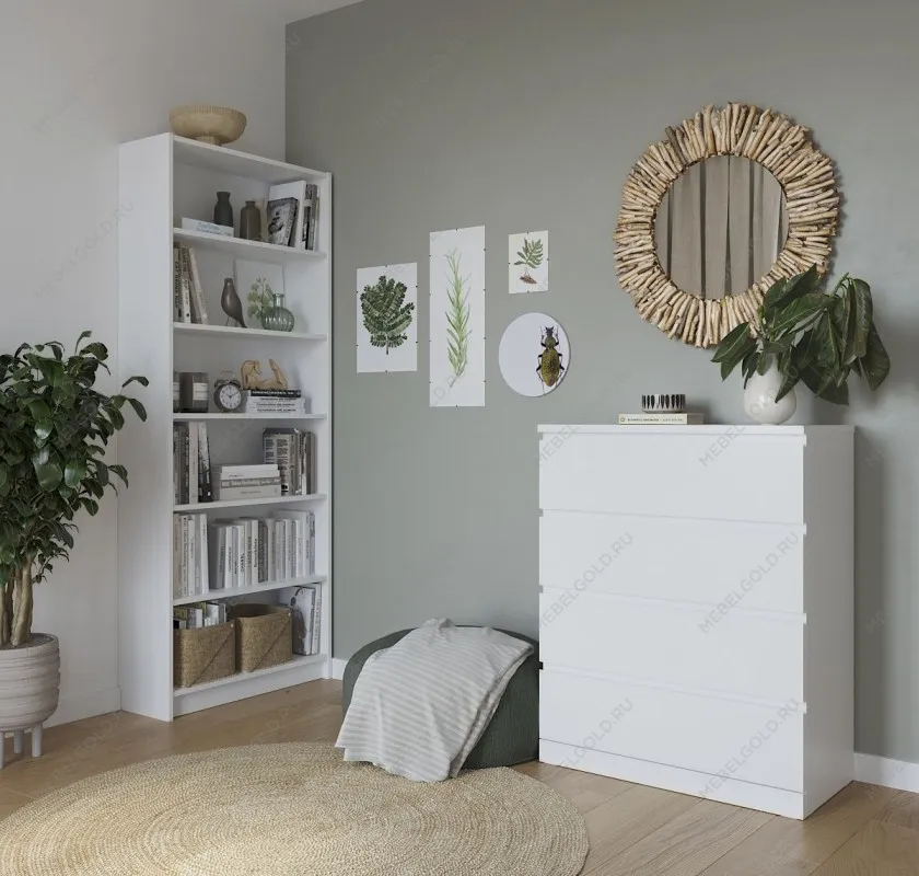 м. Марьина Роща - Комод Варма, 4 ящика, 80х100х40 см, эмаль белая | изображение 3