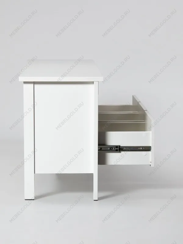 Тумба ТВ Сага, 3 ящика, 131х42х63 см, белая | изображение 13