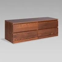Комод Варма Прайм, 4 ящика, горизонтальный, 160х54х48 см, шпон натурального дерева, ясень коричневый