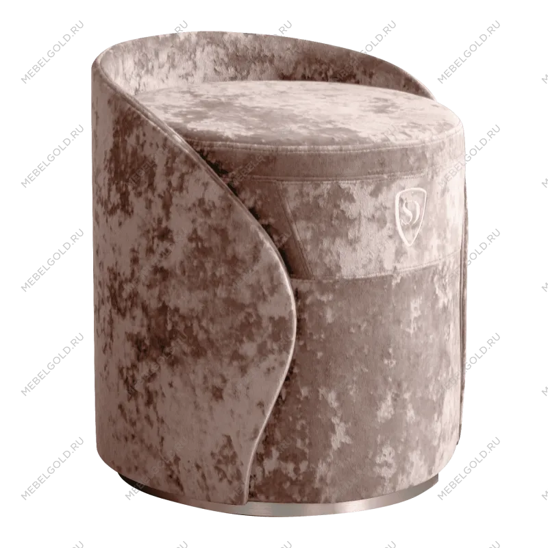Пуф-тумба Розовая дымка (Crush) серебро Sweet dreams PS-101