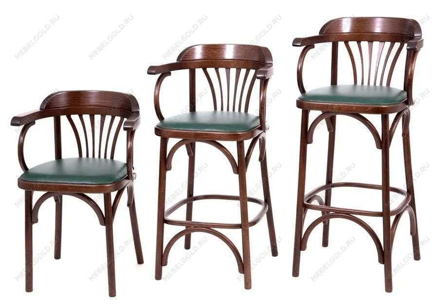 Стул барный 650 Венский мягкий (темный тон, экокожа Зеленая) | изображение 6