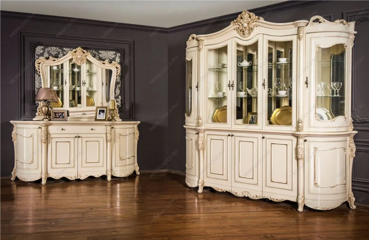 Комод Джоконда крем глянец с зеркалом (гостиная) - Выставка м. Марьина роща | изображение 1