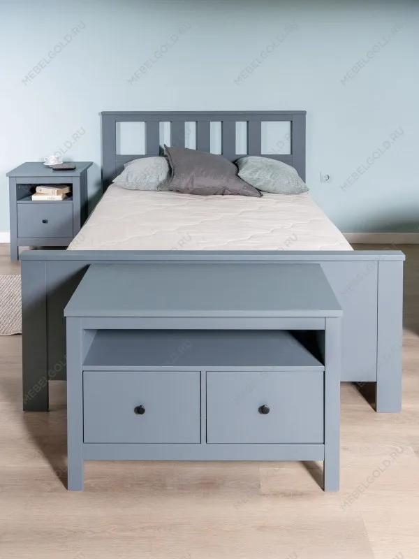 Кровать двуспальная Сага, 140х200 см, темно-бирюзовая | изображение 1