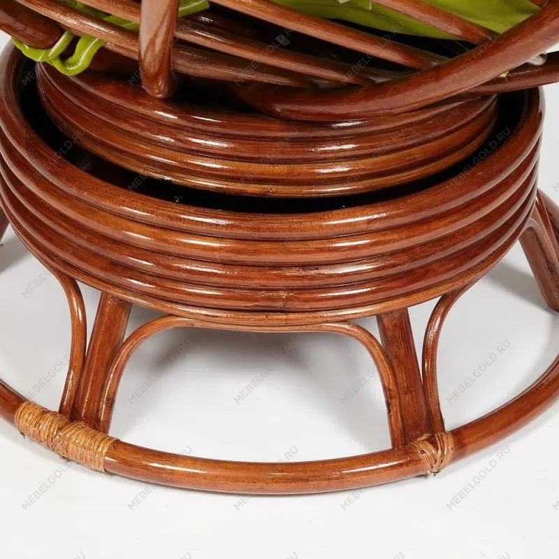 Кресло-качалка Papasan с подушкой Орех, флок олива | изображение 8