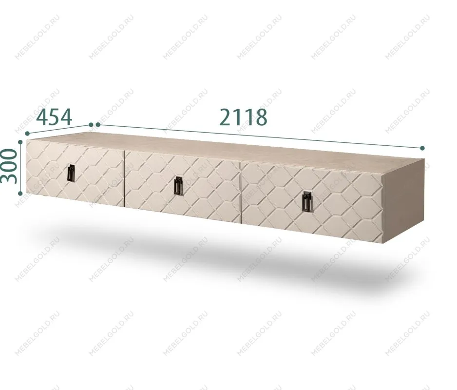 Тумба телевизионная 2.1м Bogemia Fly Farfalle (Ваниль) (Novabuk/Черный) БМТ-2