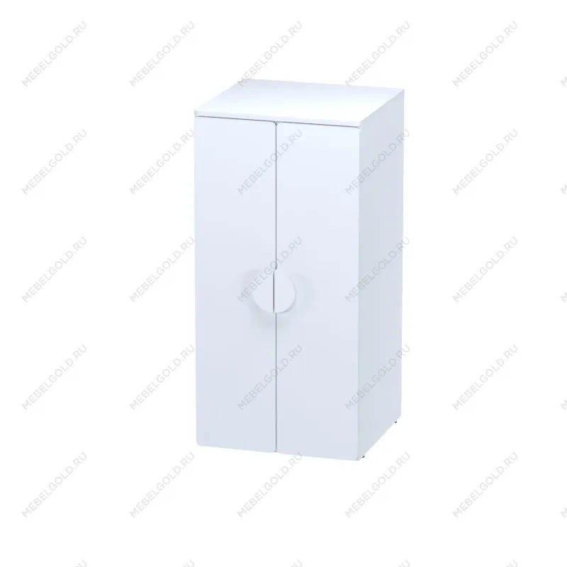 Шкаф Пикси распашной, с двумя дверьми и полкой 60х57х120, белый (робкий подснежник)