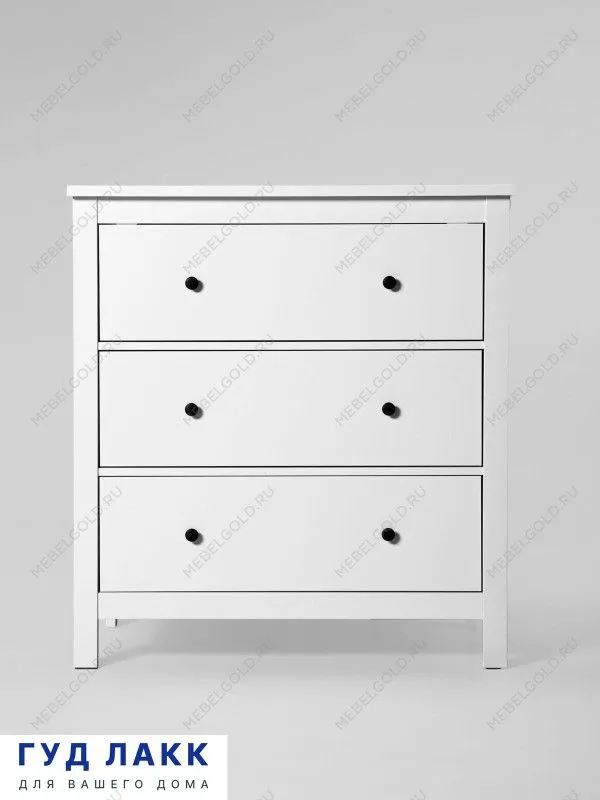 Комод Сага, 3 ящика, 92х100х51 см, белый | изображение 4