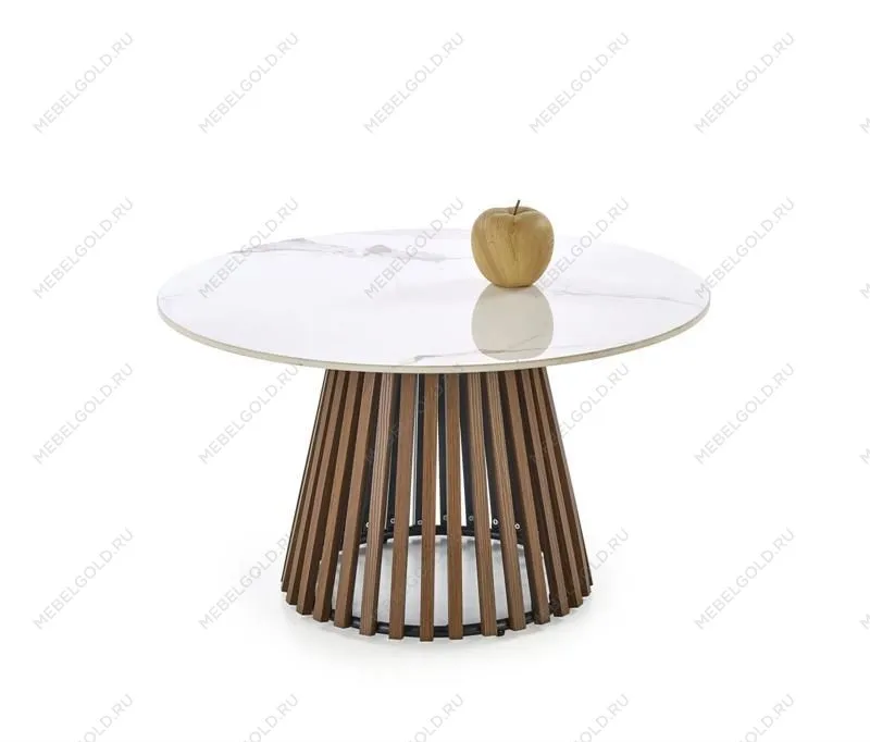 Стол журнальный Halmar CARINA (бежевый мрамор/орех)