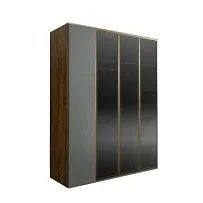 Шкаф 4-х дв. Bogemia Woodline Air (Серый/Золото) БМШ2/4(3)
