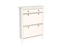 Обувница Сага с 2 откидными ящиками 92х122 белая