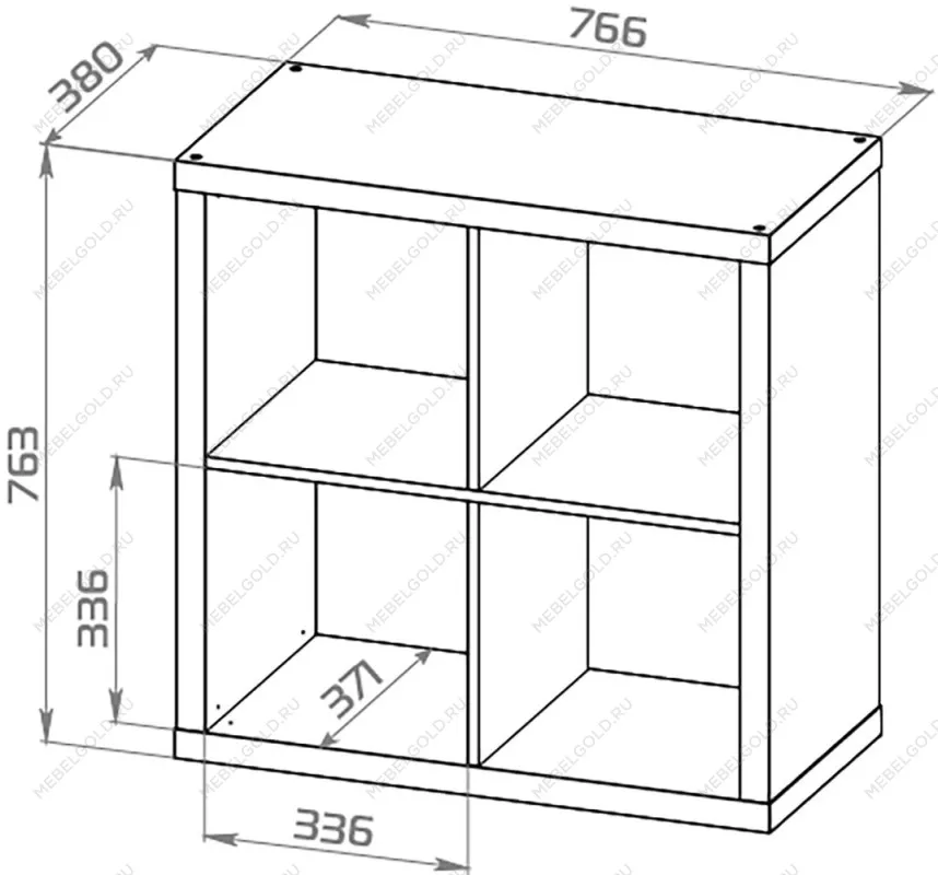 Стеллаж Фора, 4 полки, 77х77х38 см, дуб беленый | изображение 10