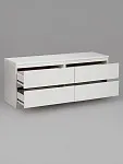 Тумба для ТВ Кастор, 4 ящика, 130х40х54 см, белая | изображение 13