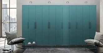 Гардероб Отис П9 с фасадом МДФ (краска глянец RAL) 5021