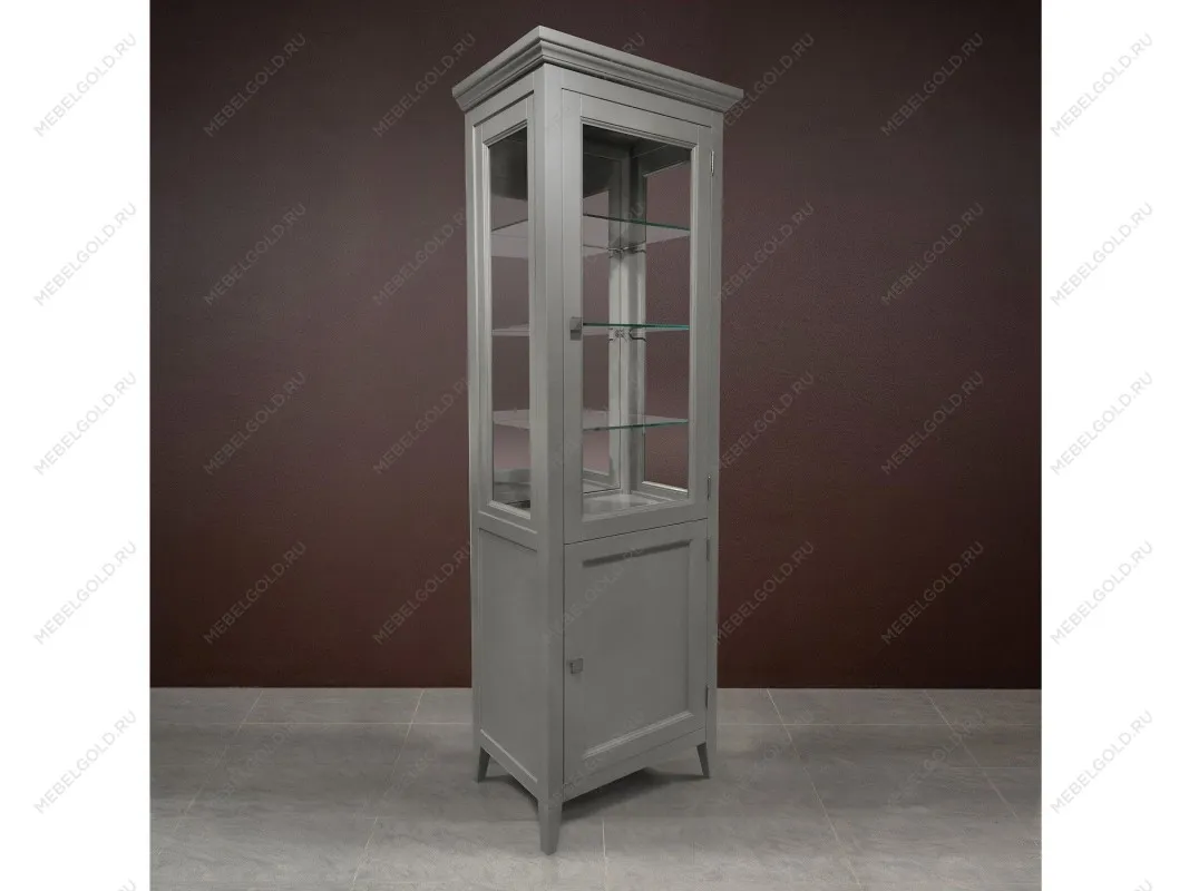 Витрина 1 дверная правая с зеркалом Manhattan (Серый) | изображение 3