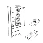 САГА шкаф с витриной 90 МОРУ серый/ясень | изображение 3