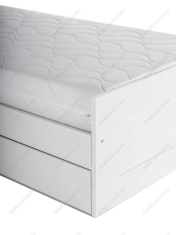 Кровать раздвижная Сириус, с ящиками, 80х200/160х200 см, белая | изображение 8