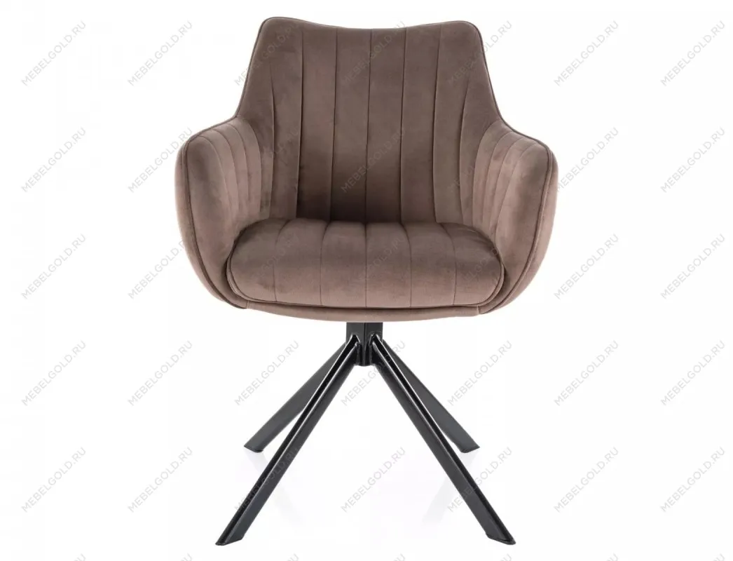 Стул кухонный Signal AZALIA Velvet Bluvel 38 поворотный (капучино/черный) | изображение 1