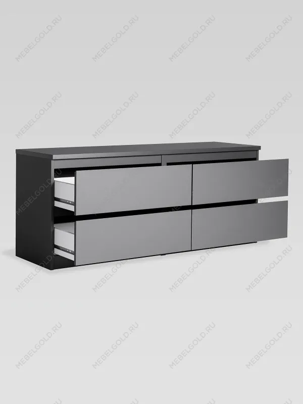 Тумба для ТВ Кастор, 4 ящика, 130х40х54 см, серая | изображение 8