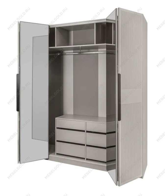 Шкаф Стелла 4-дверный светло серый камень | изображение 3