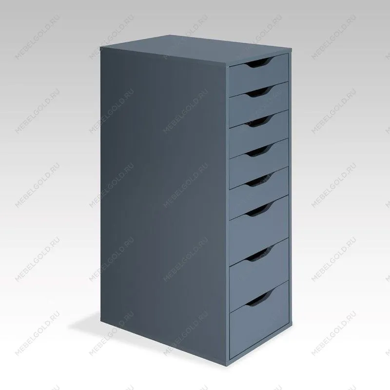 Комод Ингар, 8 ящиков, 36x102x53 см, серо-бирюзовый