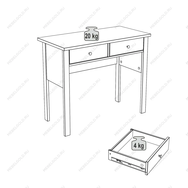 Стол туалетный Сага, 92х45, темно-бирюзовый/ясень | изображение 11