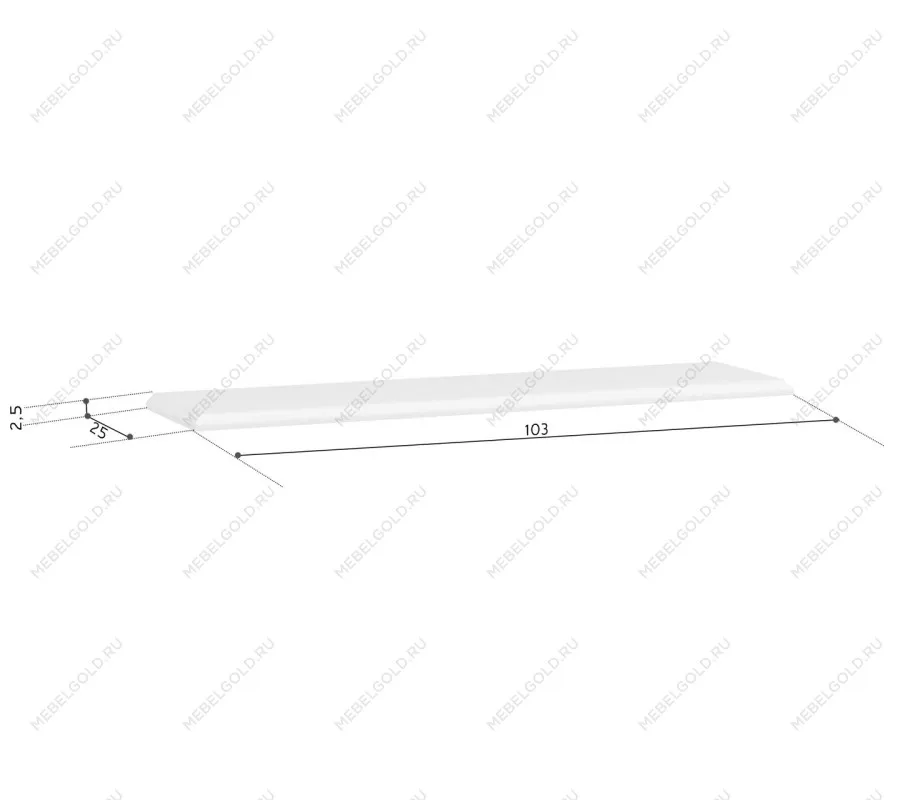 Лобня - Полка Стилиус POL100 (Лиственница сибирская) | изображение 3